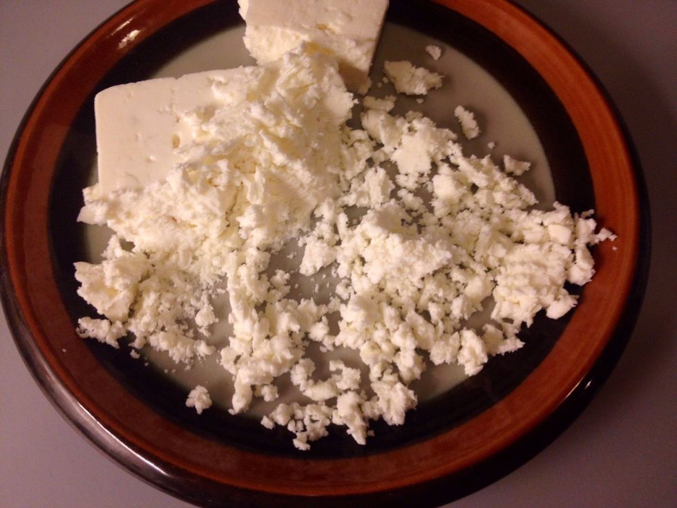 Crumble the feta cheese...