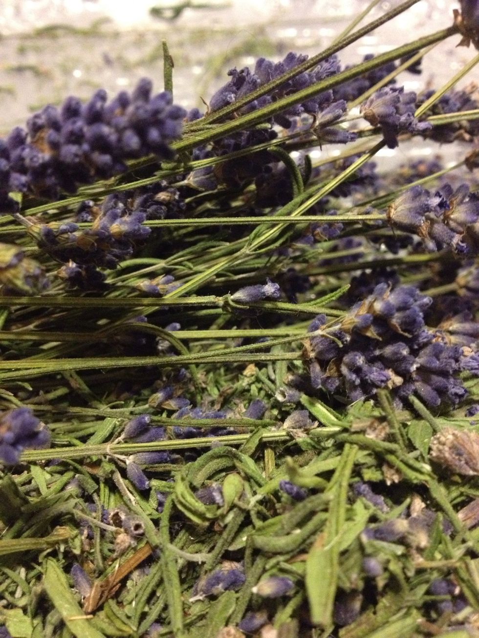 Crumble the flowers off. Some people use a rolling pin but I did mine by hand to ensure I got all of the flowers.