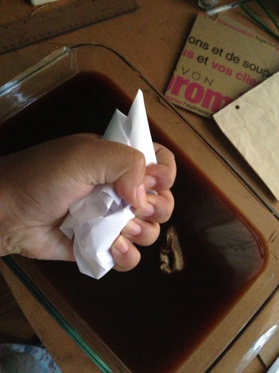 Crunch you're paper to make it look old