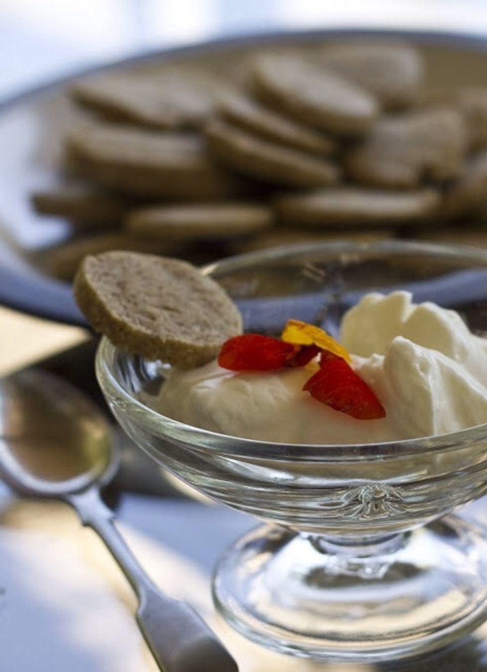 Crunchy, crispy, delicious, I served them with a kaffir lime mousse.