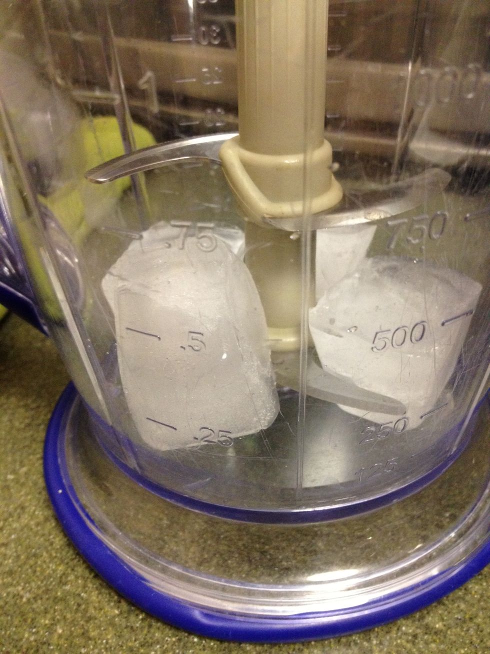 Crush 4 or 5 ice cubes