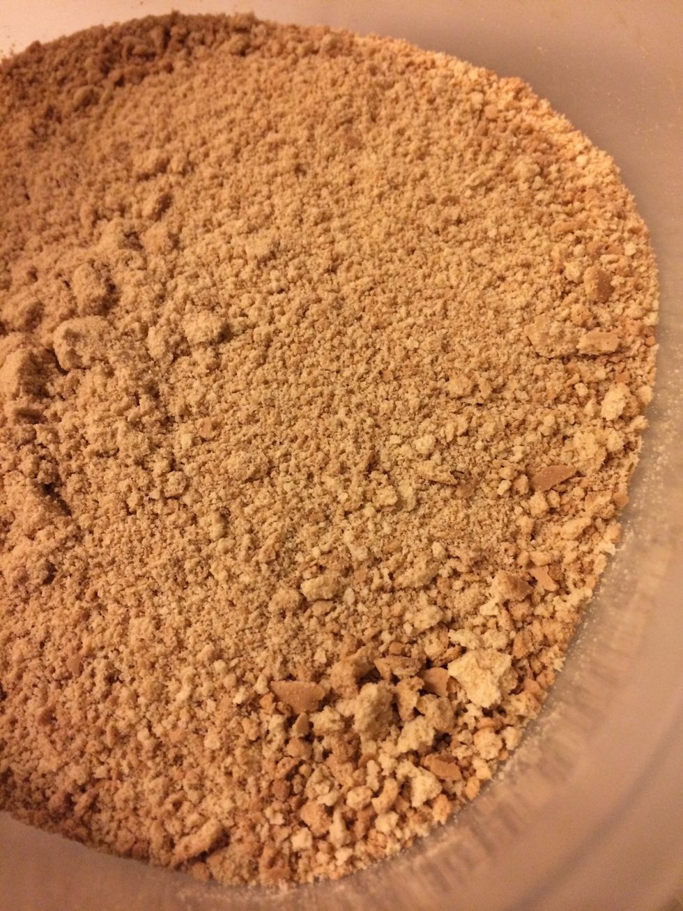 crush cookies coarsely in the blender or by hand with a rolling pin in a bag