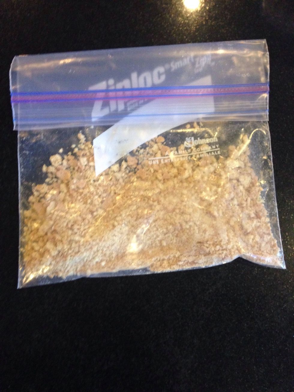 Crush into crumbs using your hands, set aside.