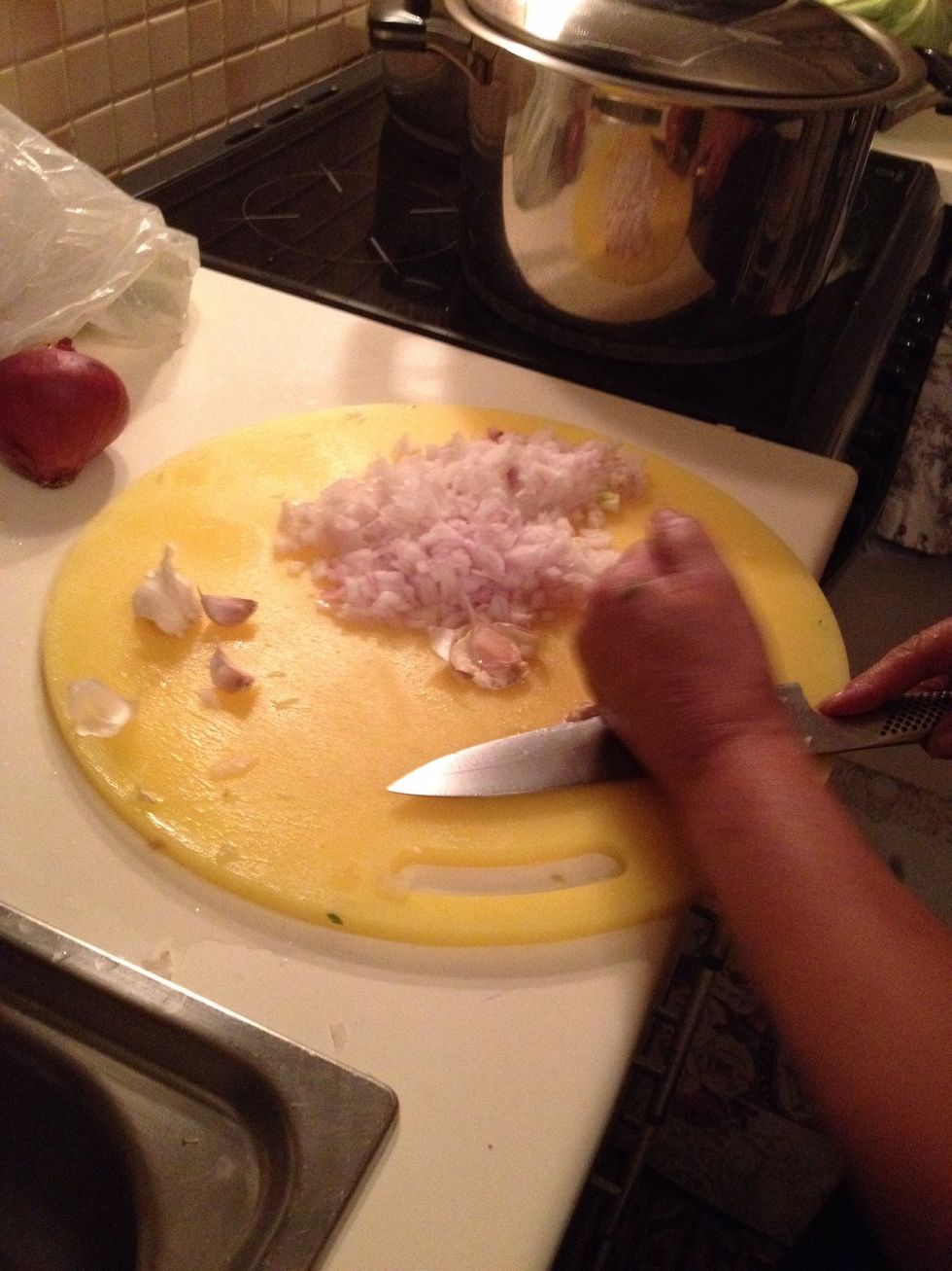 Crush some garlic cloves. I used 6 cloves