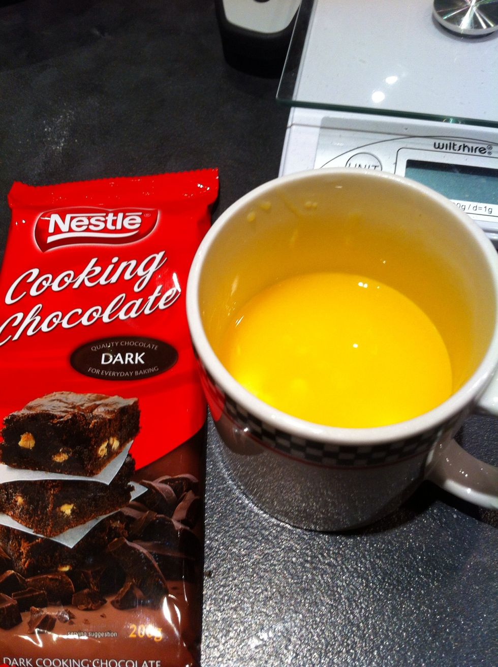 Crush the cooking chocolate