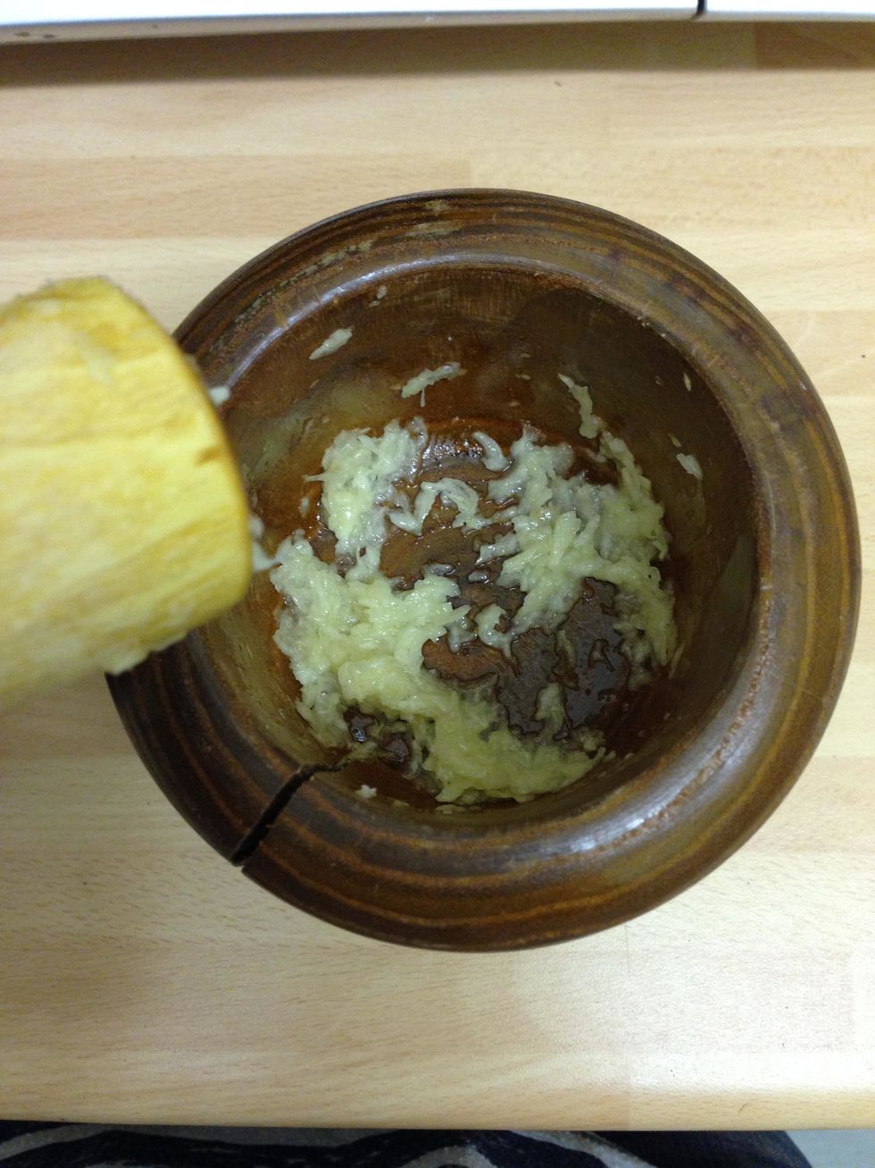 crush the garlic cloves