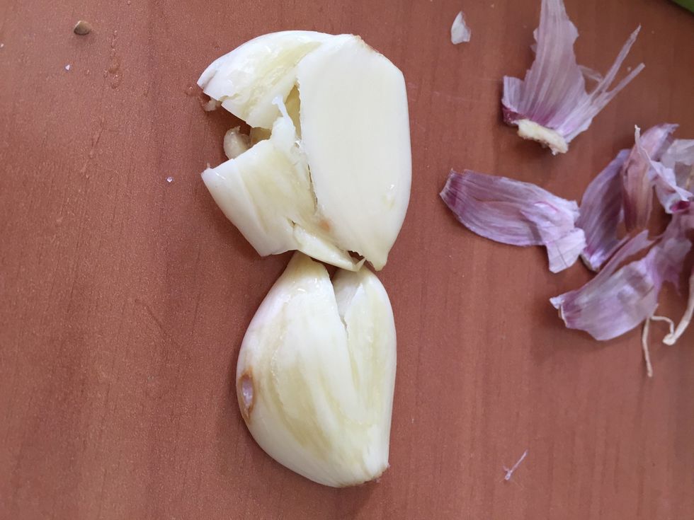 Crush the garlic