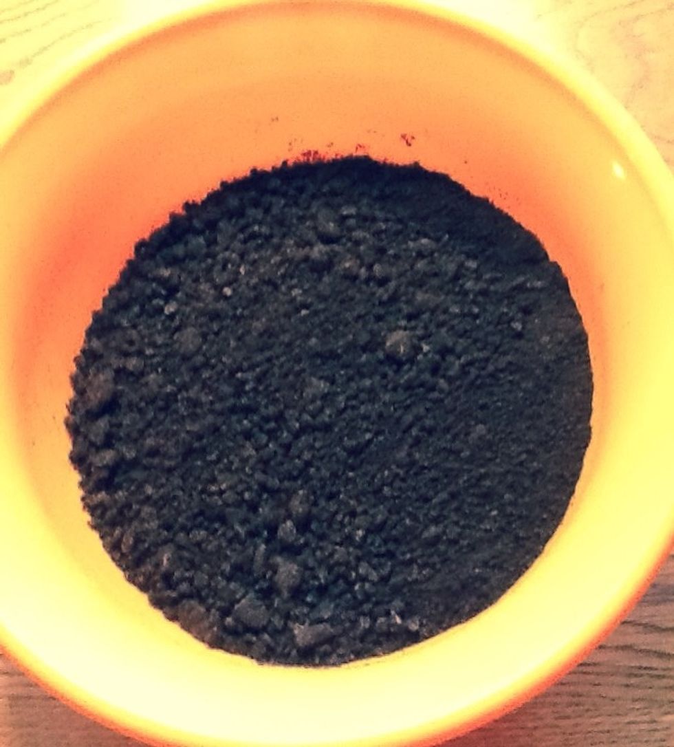 Crush the Oreos in a freezer bag, put them in a bowl.