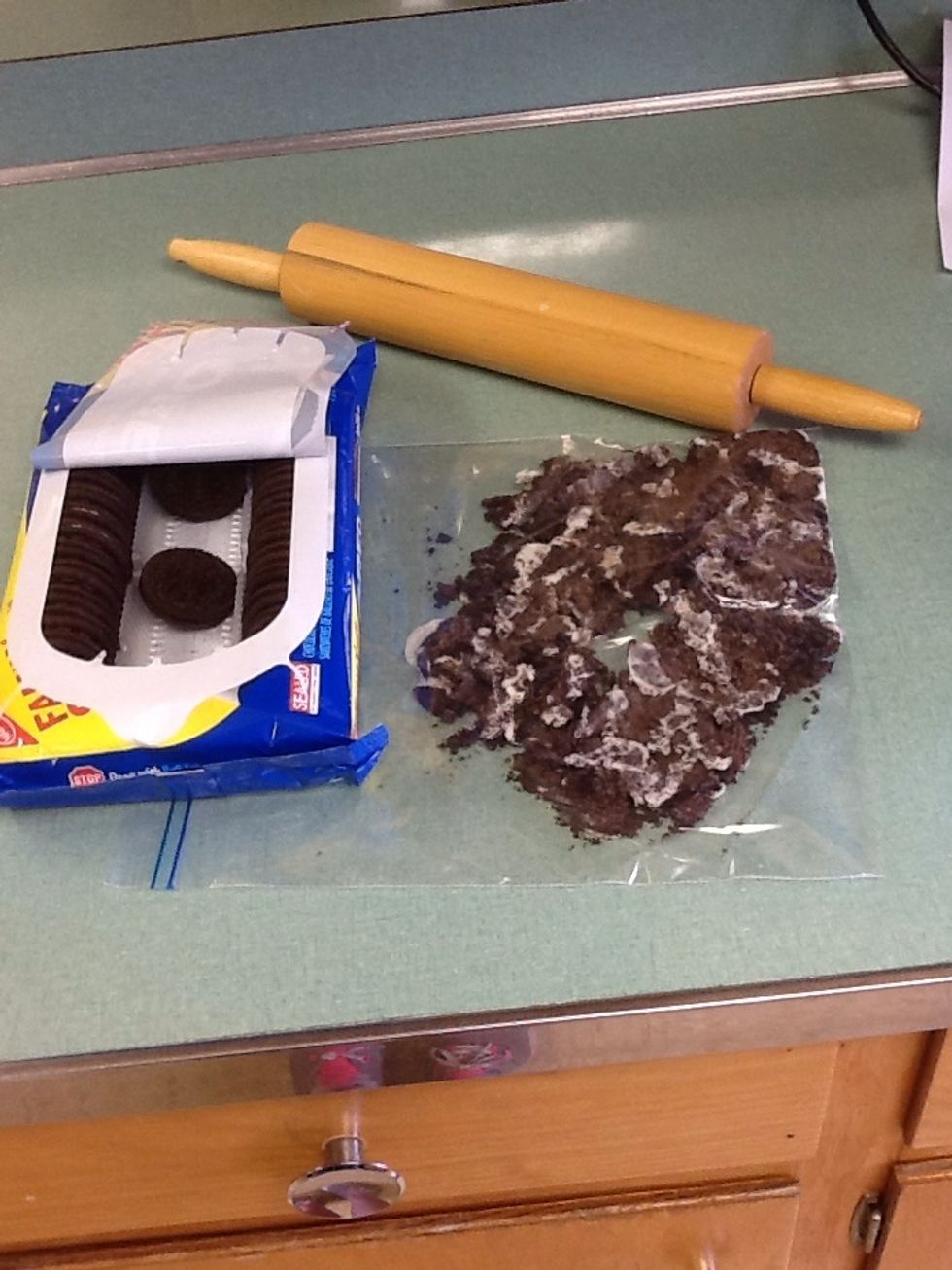 Crush up Oreos in a bag