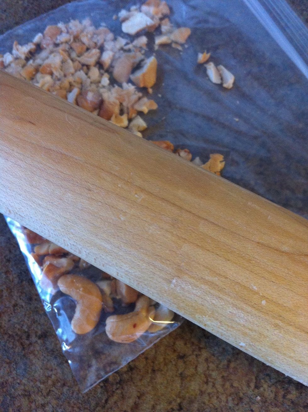 Crush with a rolling pin.