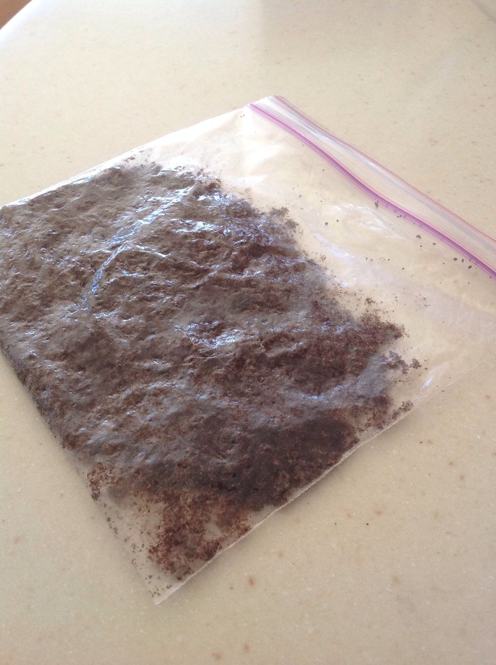 Crush your Oreos in a ziploc bag. You can use a rolling pin or whatever you have around.