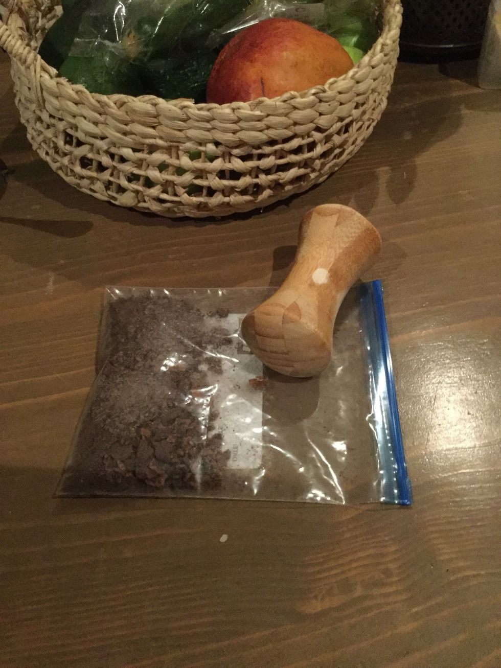 Crush your Oreos to bits this was my favorite part