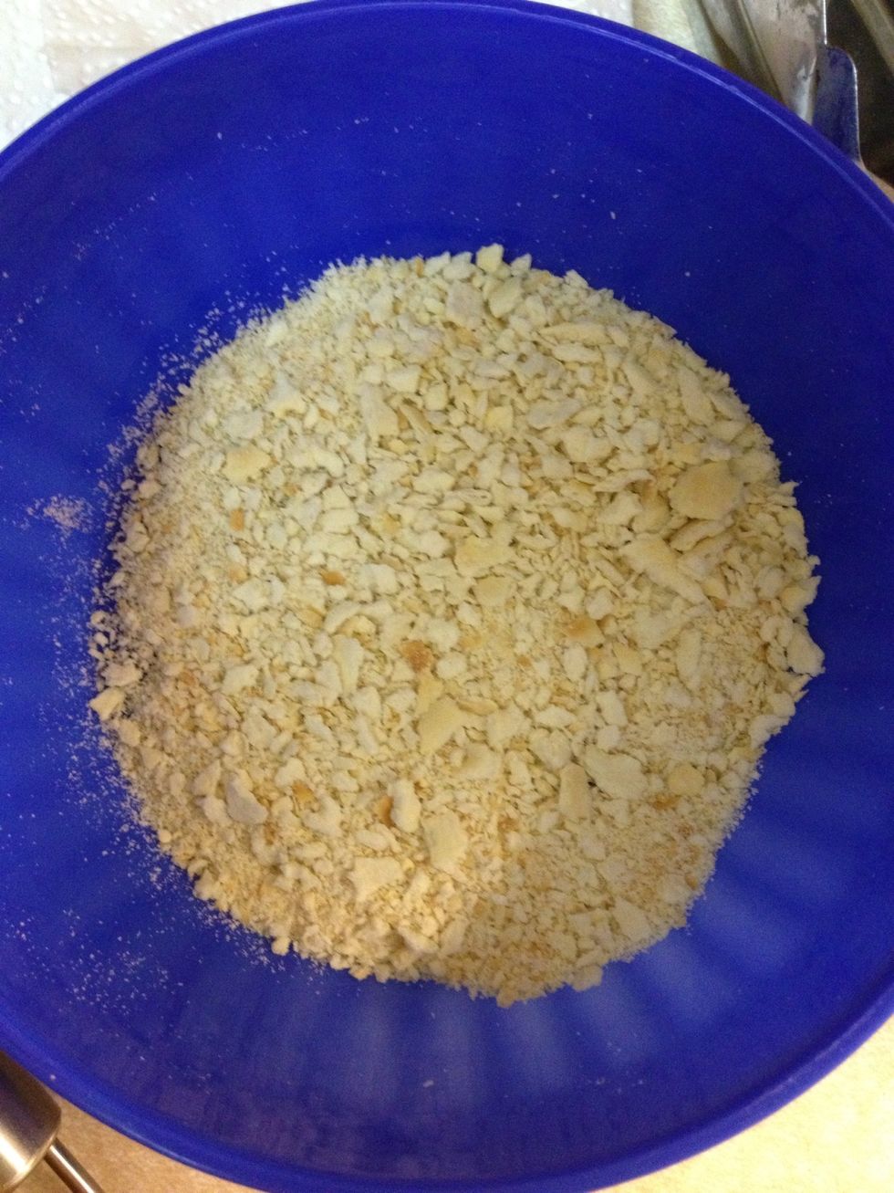 Crushed crackers. We chose saltines.