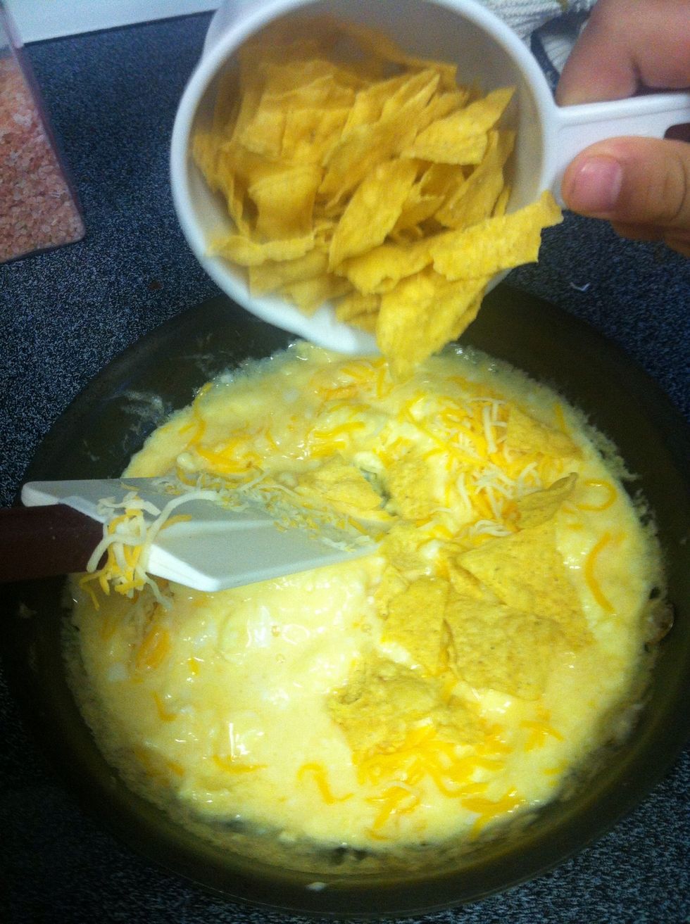 Crushed tortilla chips...