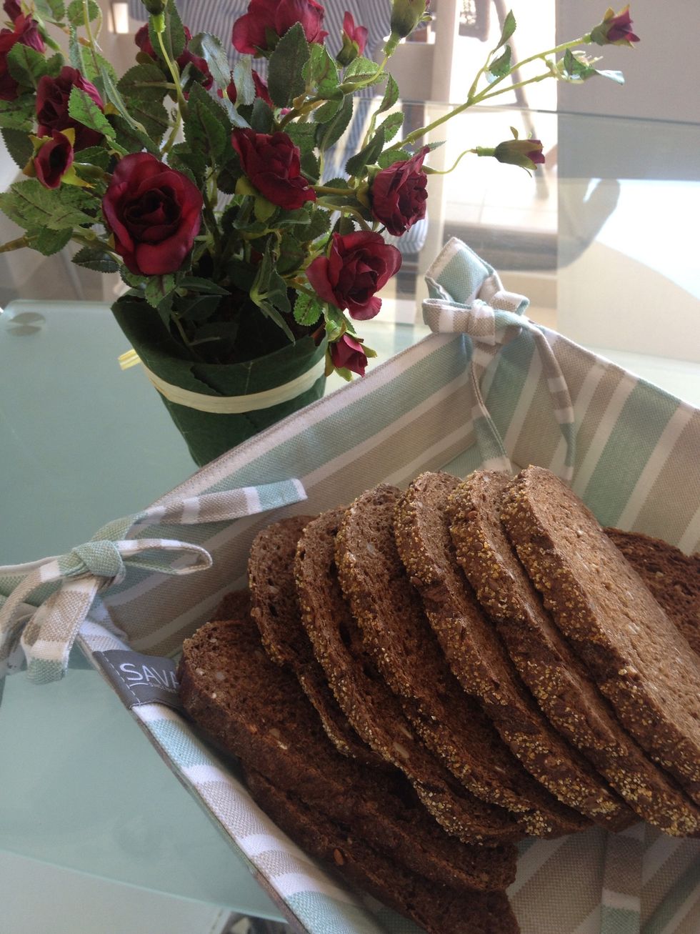 Crusty brown bread! Enjoy!