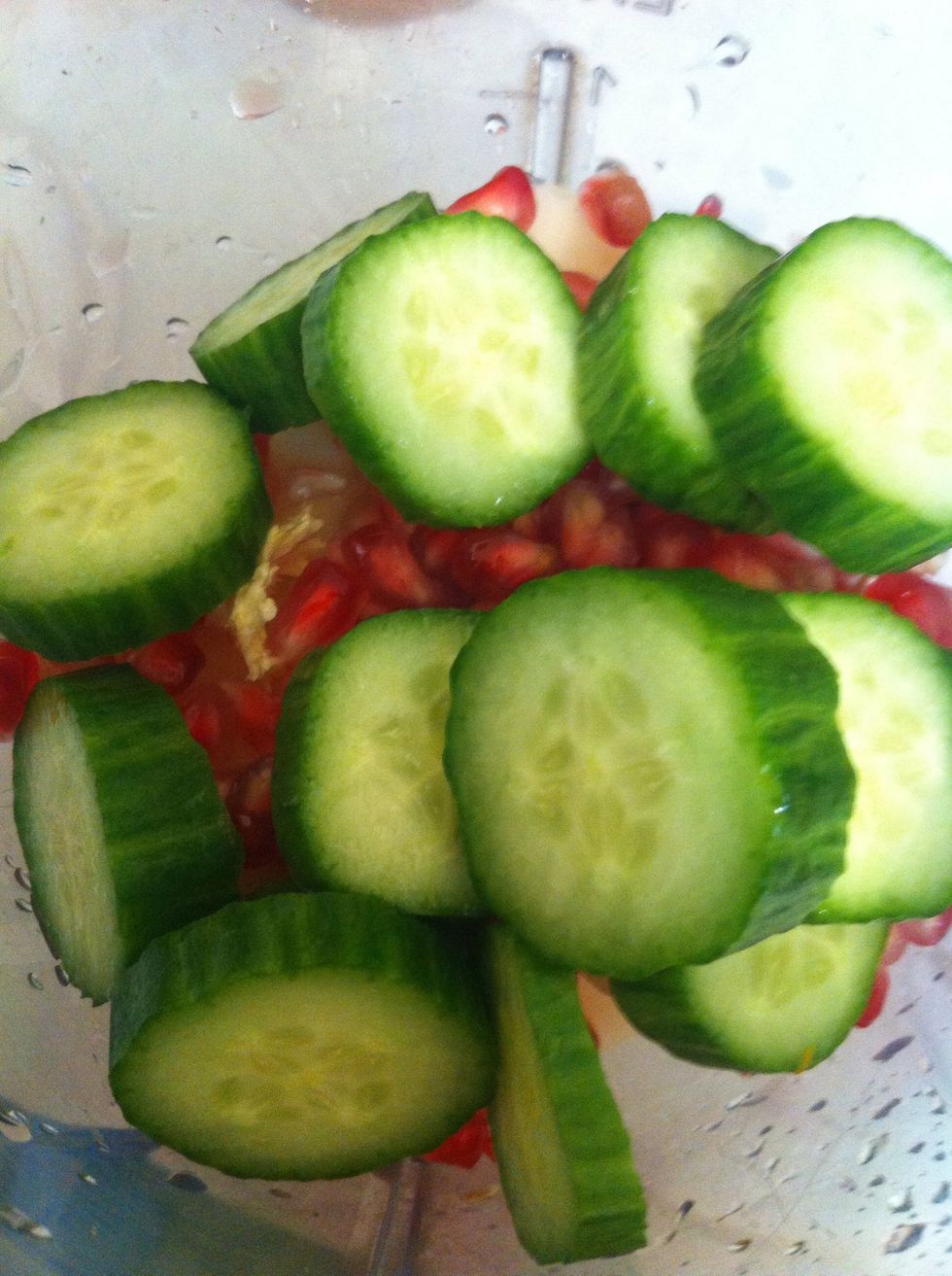 Cucumber slices go in next