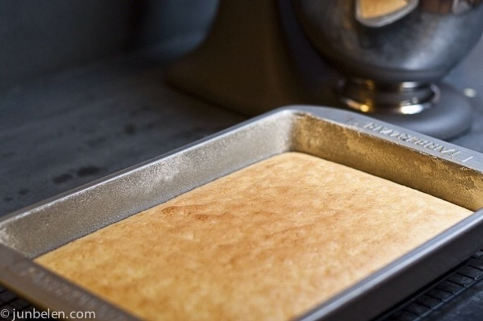 Cuendo ya esta listo el pastel, saquelo del horno y dejelo enfriar.