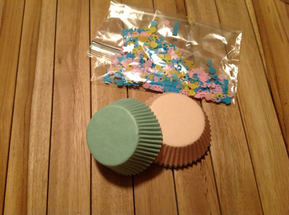 Cupcake cups and confetti if you choose...