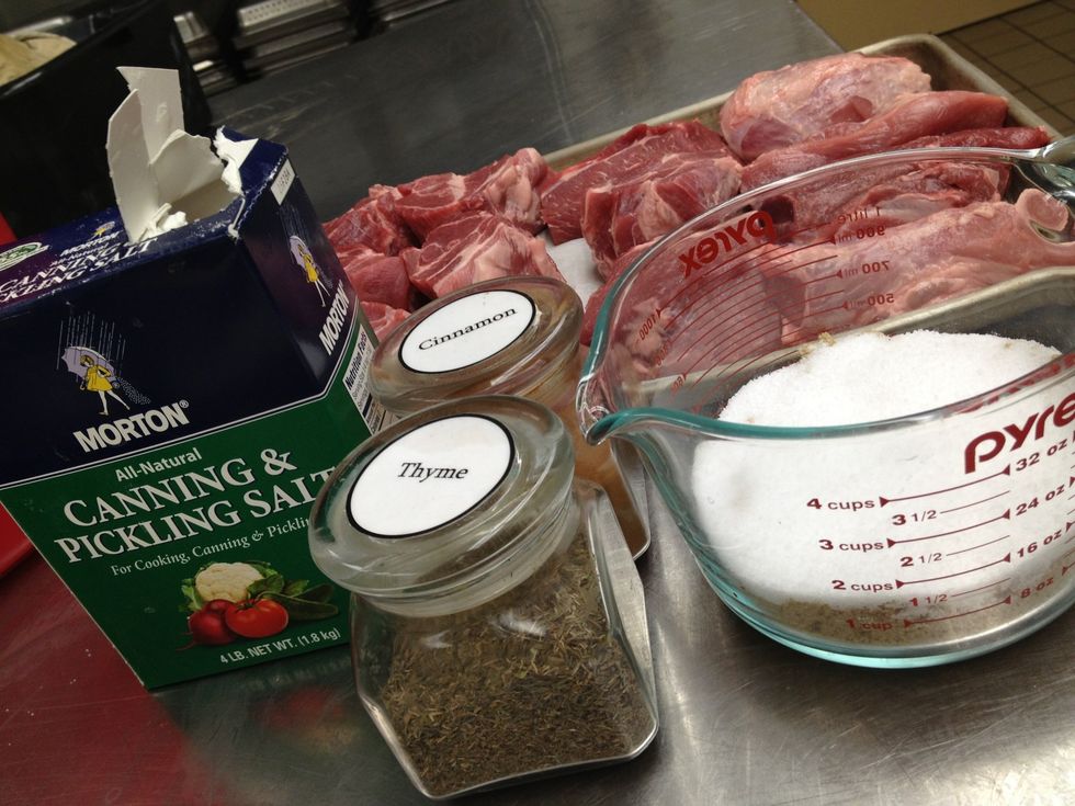 Cure with garlic salt sugar and herbs