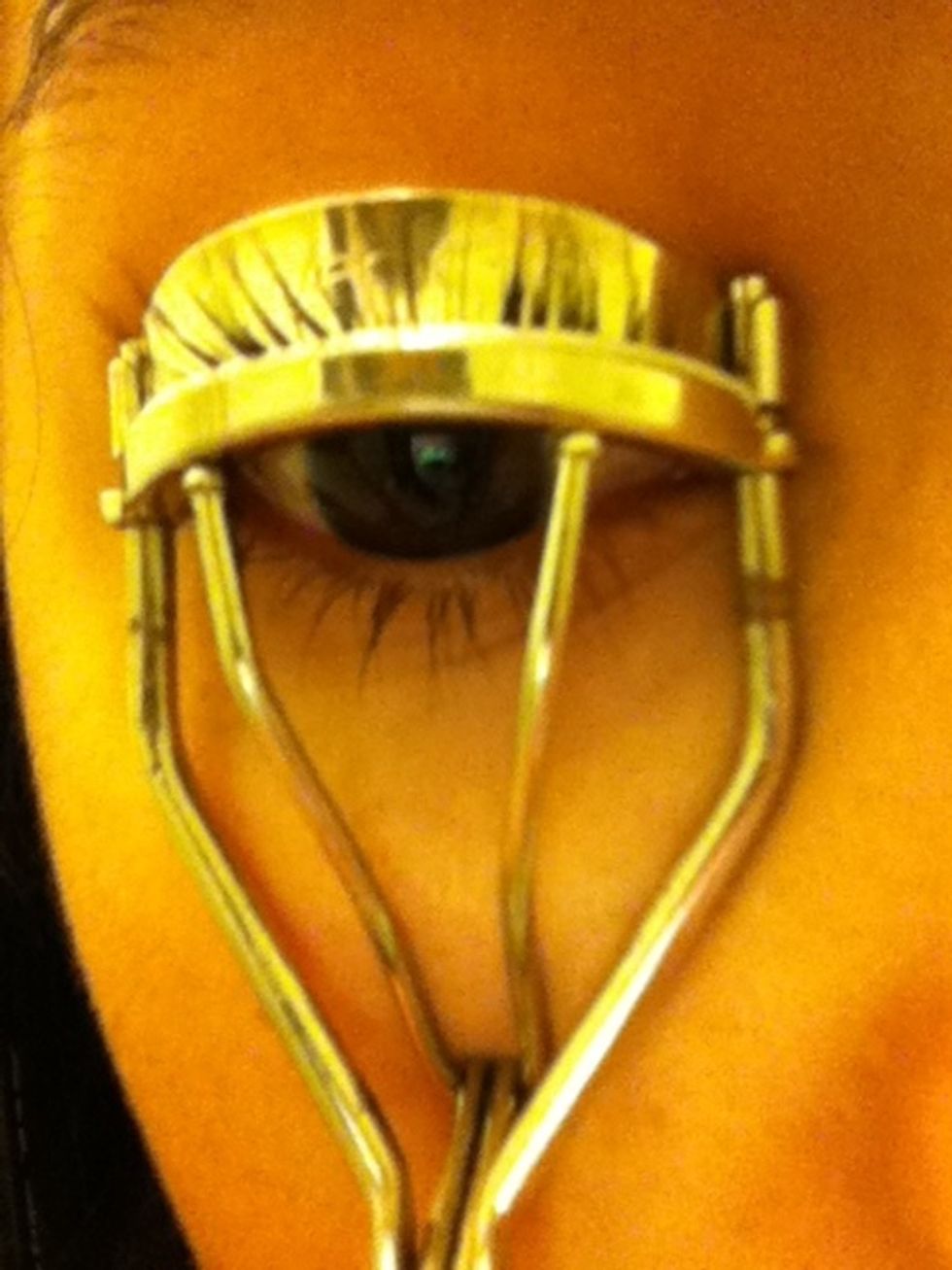 Curl your lashes, I like to curl them from the base and then curl the tips( be gentle!! )