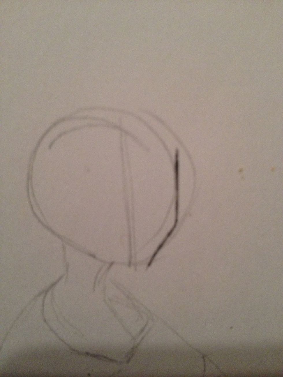 Curved L shaped line for the left side of face