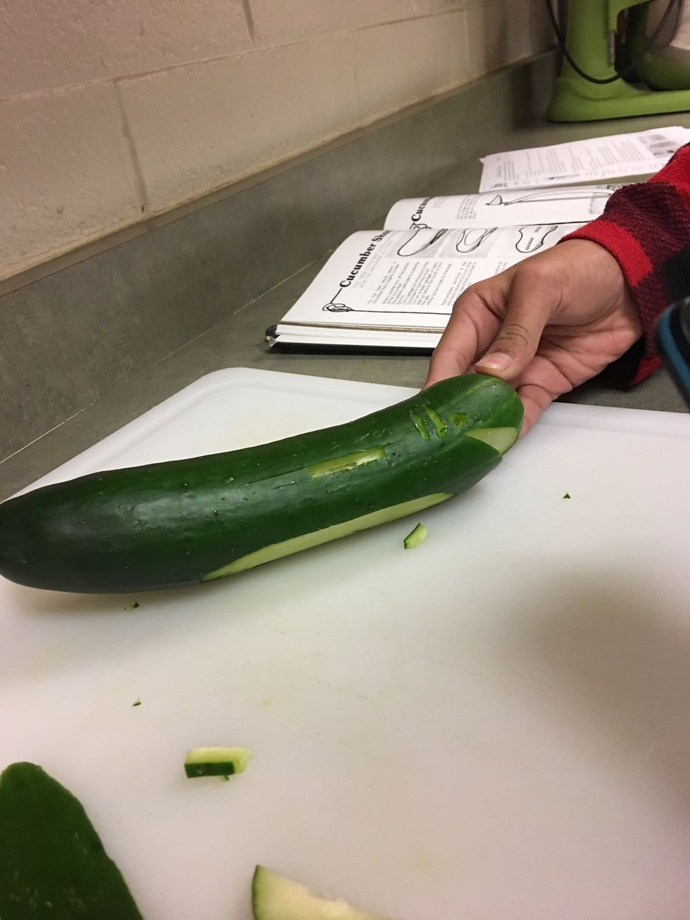 Cut 1/2 inch for the fin on each side