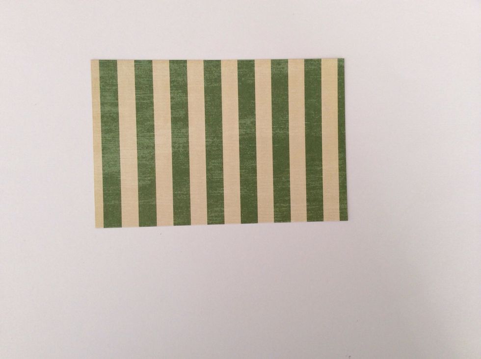 Cut 1 green stripe mat from the paper collection at 5 5/8 x 3 5/8 inches.