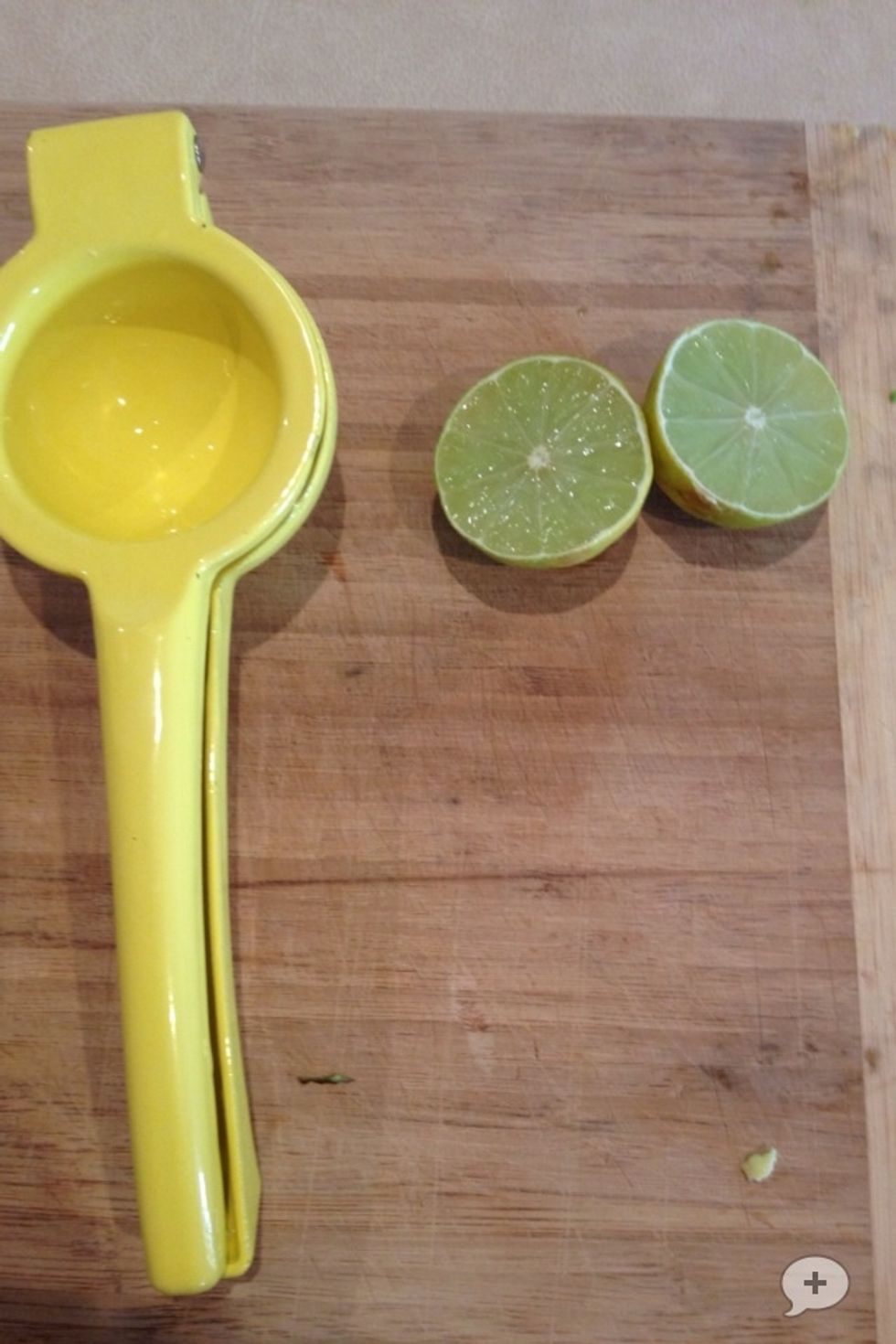 Cut 1 lime in half and juice them