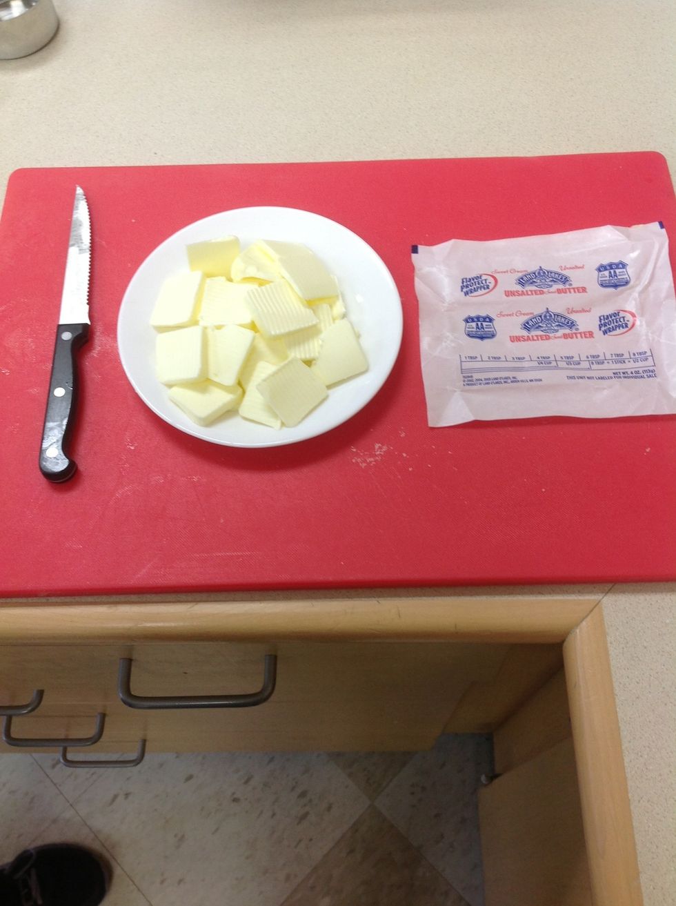 Cut 1 stick of butter into thin slices
