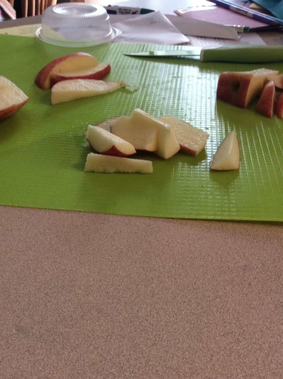 Cut 1of the apples that we cut