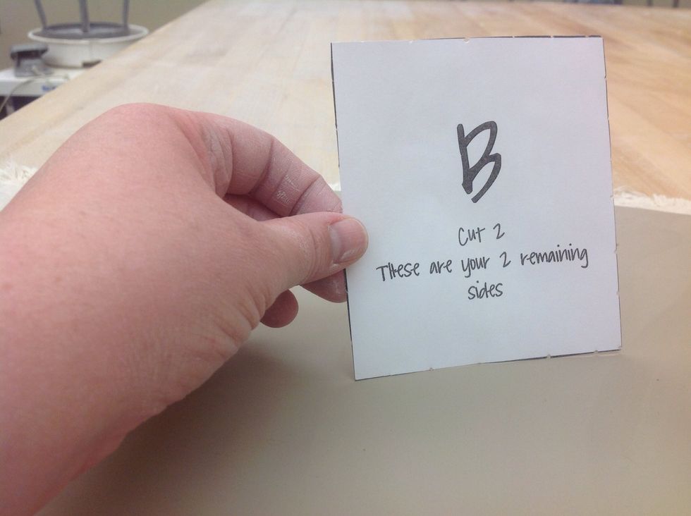 Cut 2 "B" pieces. 4" x 3 1/2" rectangle.