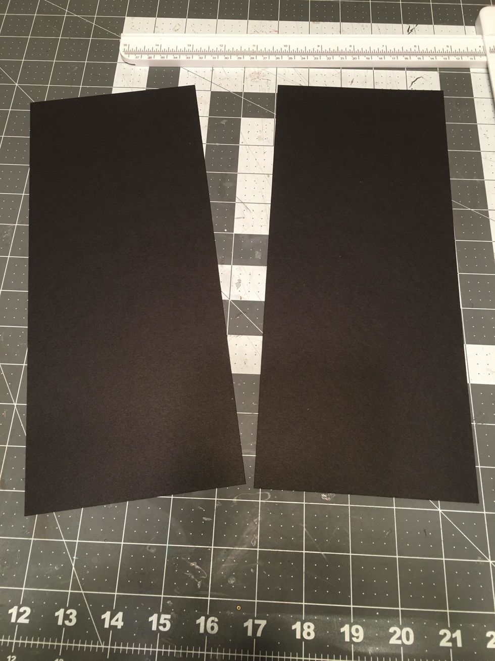 Cut 2 pieces of black cardstock 5" x 12"