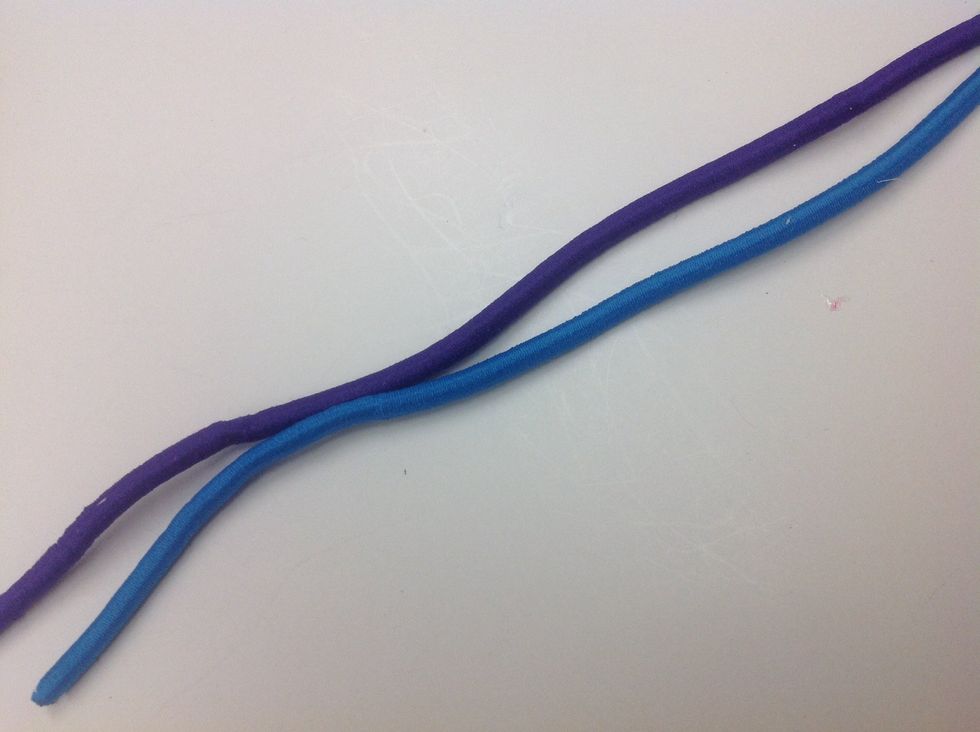 Cut 2 pieces of bungee cord to wrist measurement minus 2 inches to accommodate for length of bead cones and clasp.