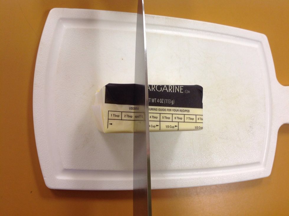 Cut 2 tablespoons of butter