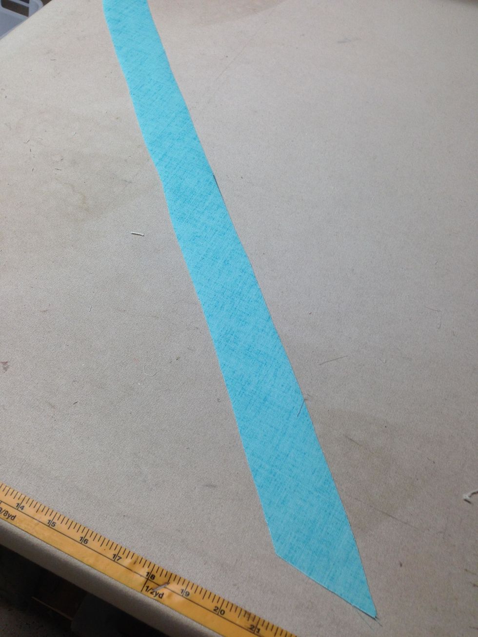 Cut 2 \u00bc\u201d bias strips for the banding from the outdoor fabric. Check out our website for tips on cutting bias strips. http://www.patemeadows.com/Cutting-Bias-Strips-for-Piping-and-Banding_ep_61.html