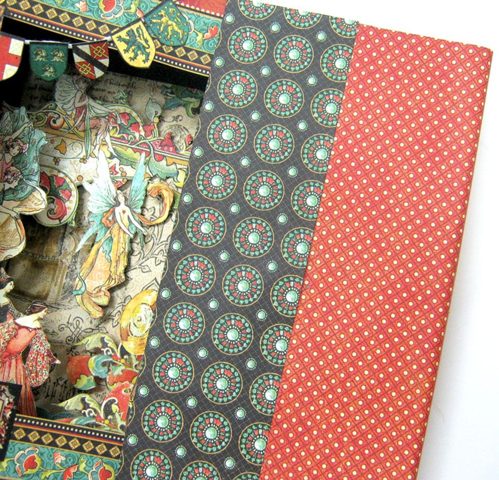 Cut 2"x8" piece from Brilliant Gem paper and adhere to chipboard, covering the magnet. Adhere a same piece on other side.