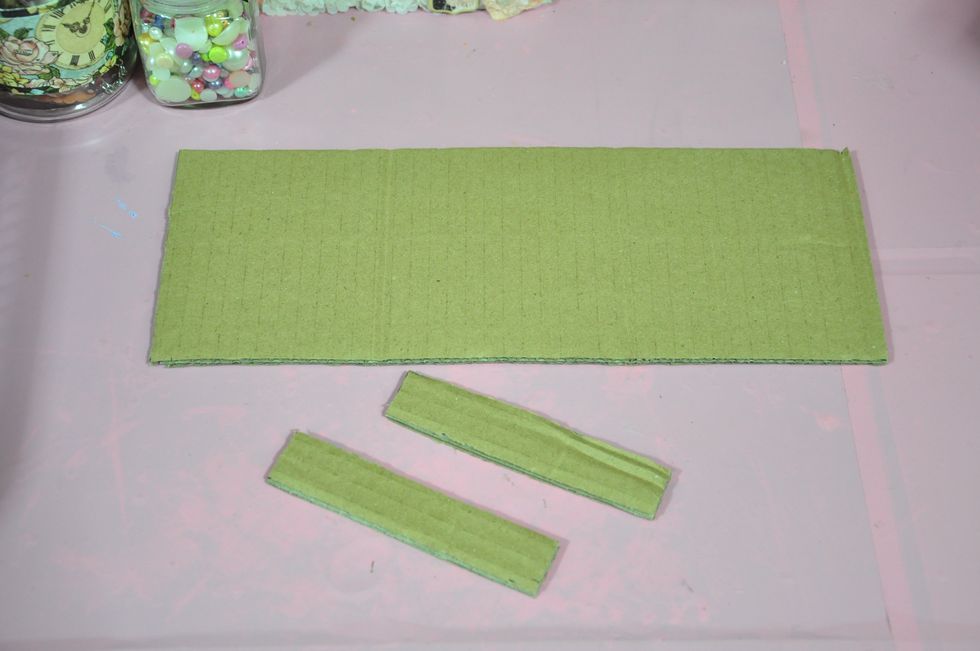 Cut 3 pieces of cardboard. Thick ones like corrugated cardboard is best. Length and width depends on your shoebox