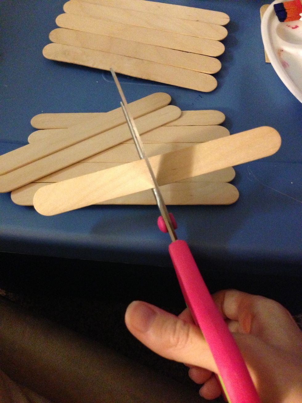 Cut 3 sticks in half. Use the first one as a guide for the rest!