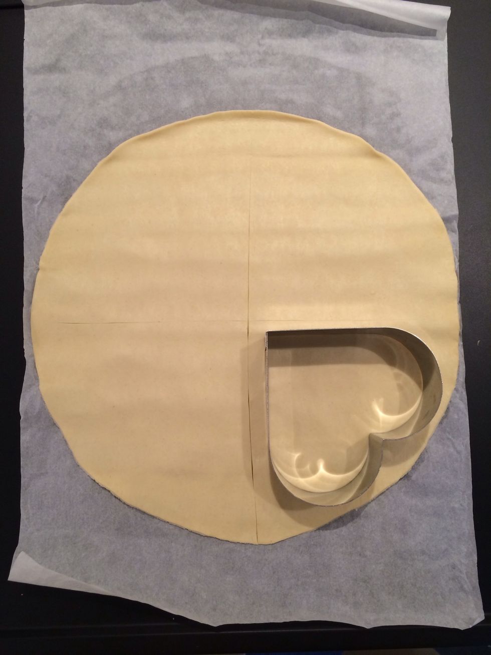 Cut 4 hearts as individual portions