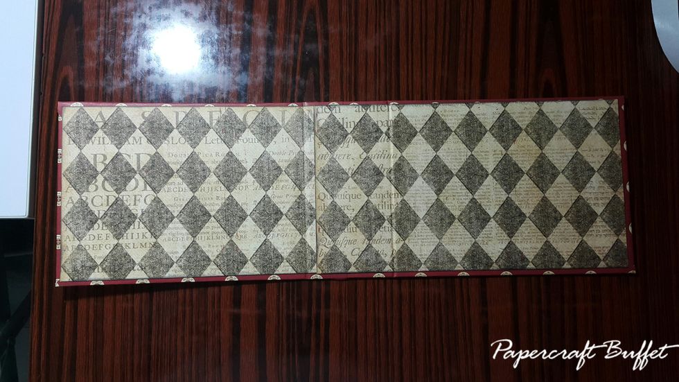 Cut 5-3/4" high papers and cover the inside