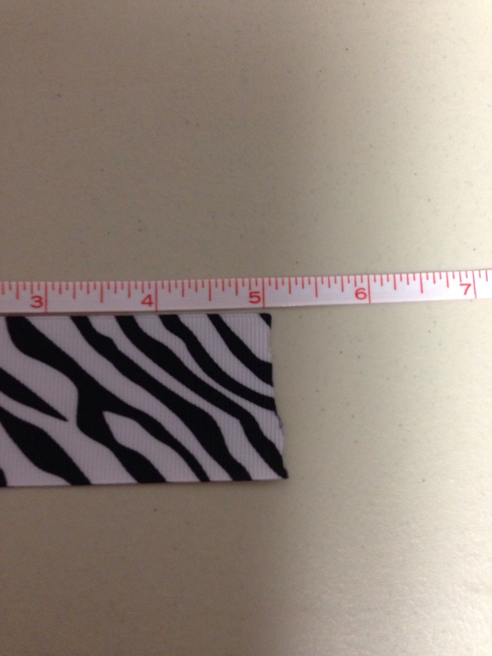 Cut 5 inches of ribbon