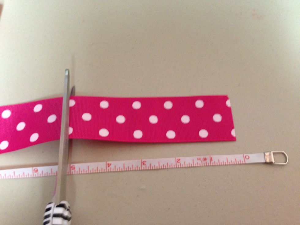 Cut 5 inches of ribbon