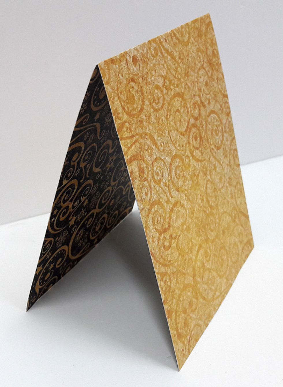 Cut 5" x 12" square from Starry Night 12x12 cardstock  and fold in half lengthwise.