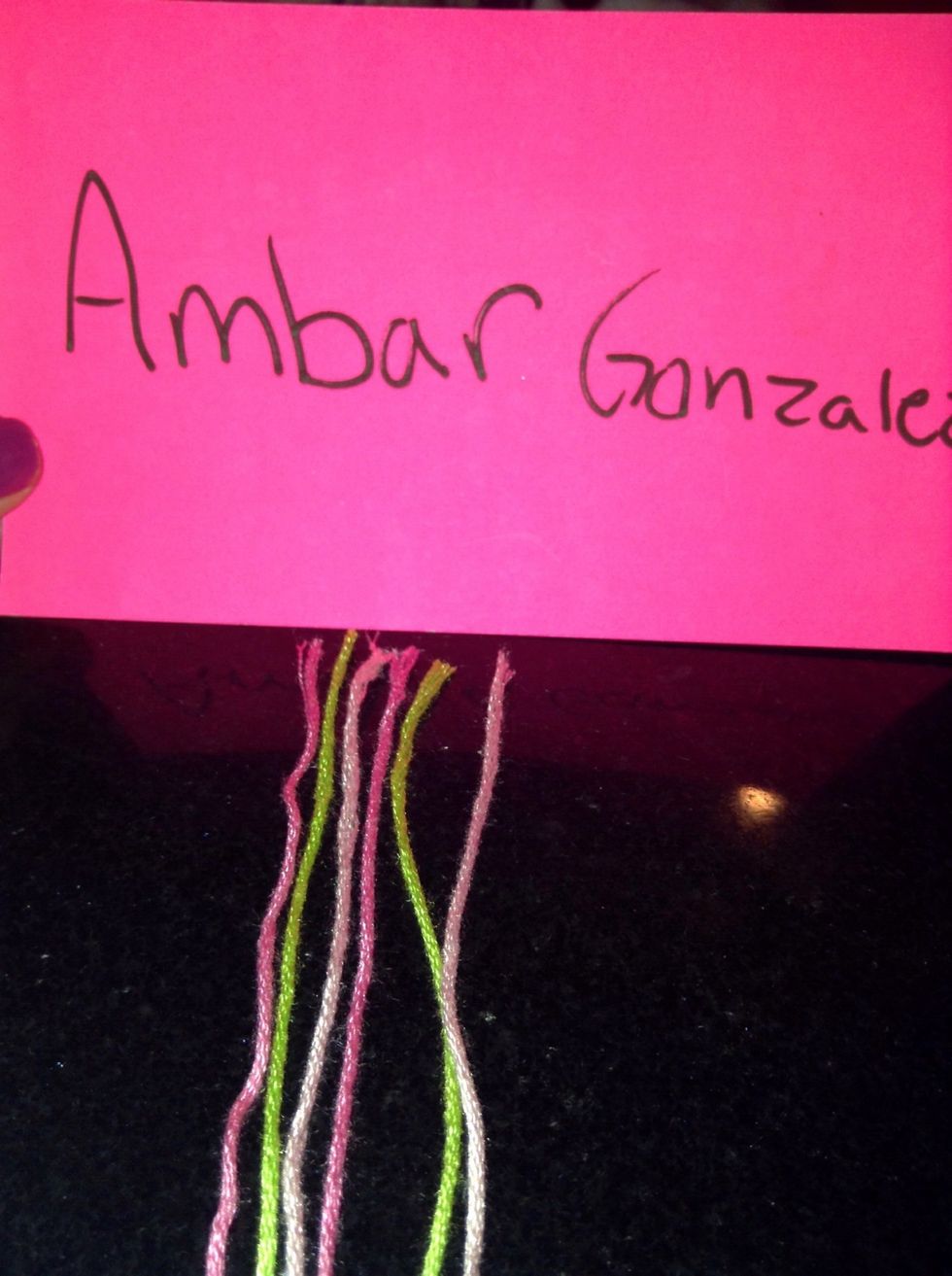 Cut 6 pieces of string into 30 inches each.