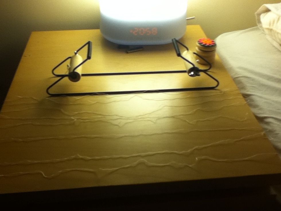 Cut 8 pieces of thread depending on how thick you want your bracelet. Cut 1 more than how many beads you want in a row. They are about 45cm long. In this example I have 8 pieces.