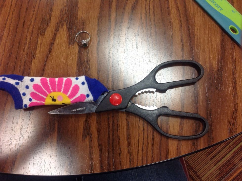 Cut a 1 1/2 inch cut down the middle, start at toe area