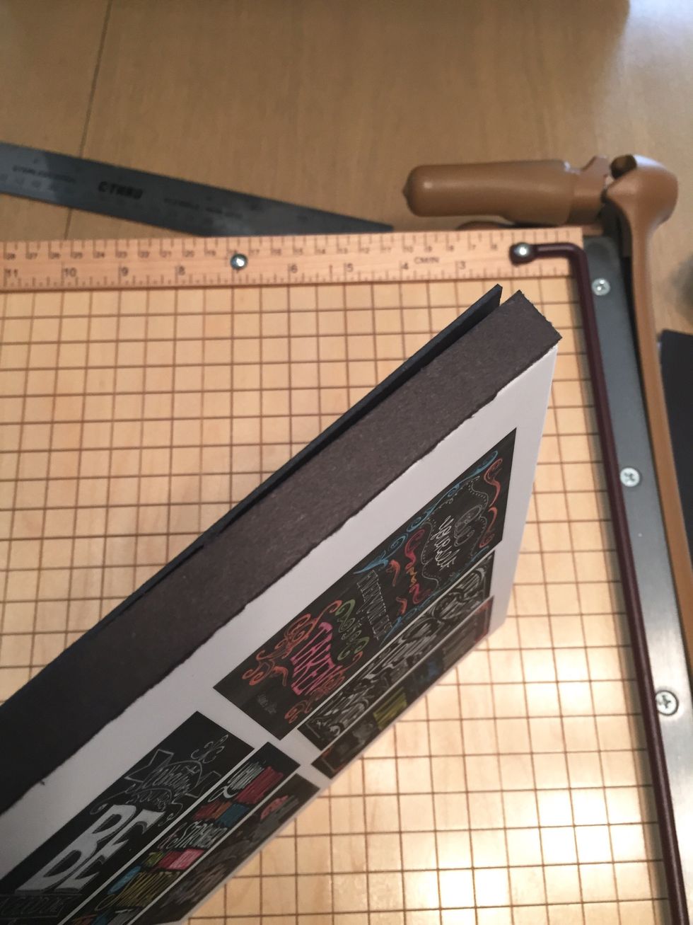 cut a 1/2" spine piece the same length as cover pieces. if you would like a BIGGER book, you can make this wider and attach 2 or more composition books inside your covers (need wider binding tape)