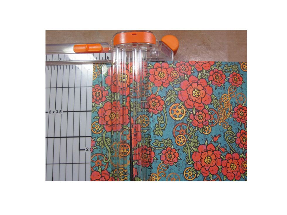 Cut a (2) 1-1/2" strip of Steampunk Spells Graphic 45 paper for the base.