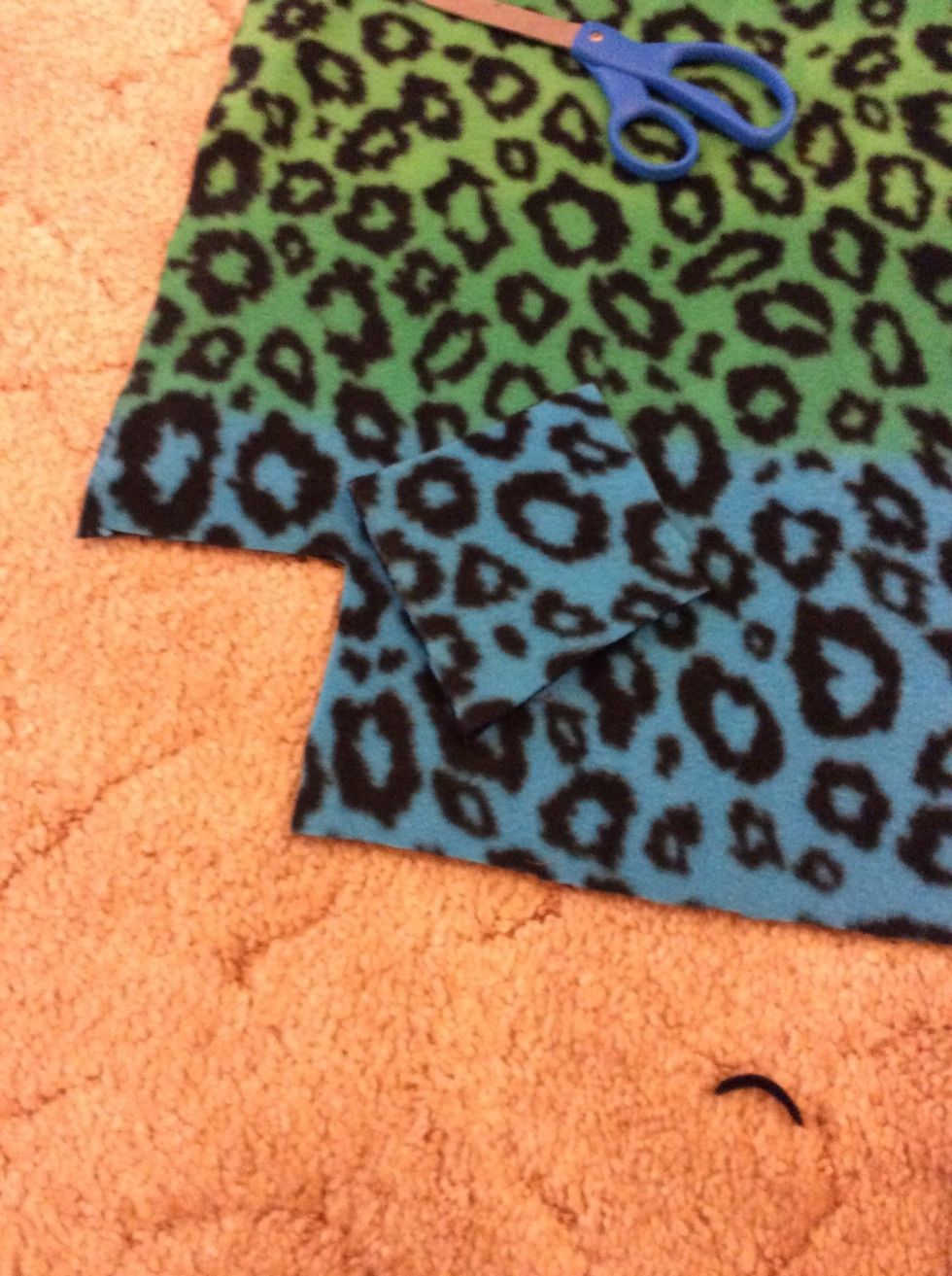 Cut a 4 by 4 inch square out of all four corners.