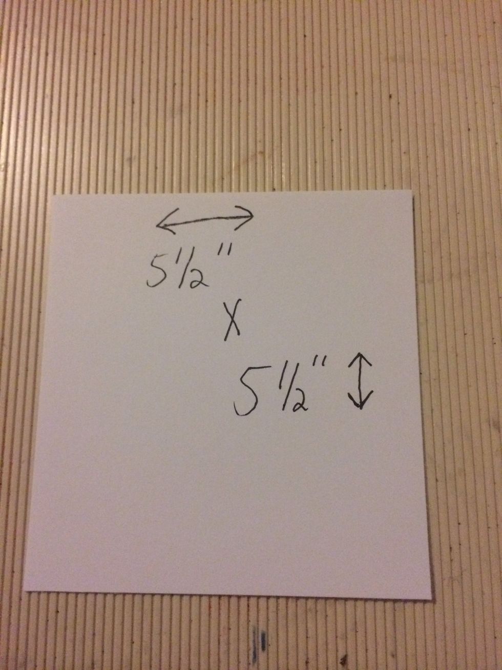 Cut a 5 1/2" x 5 1/2" piece of cardstock from the second piece of 8 1/2" x 11" piece of plain cardstock.